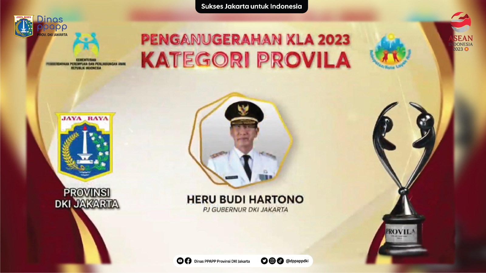 Pemerintah Provinsi DKI Jakarta Raih Kembali Penghargaan Sebagai "Provinsi Layak Anak" (PROVILA)