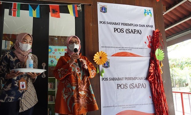 Kepala Dinas PPAPP secara resmi membuka hadirnya Pos SAPA di RPTRA Nyiur Melambai